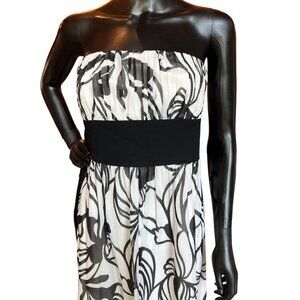 Ann Taylor Black/White Chiffon Short Dress